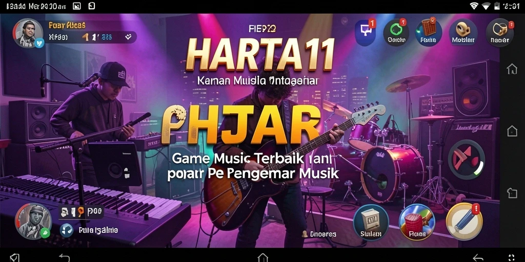 Tampilan gameplay HARTA11 menampilkan pemain menikmati musik dan berinteraksi dengan instrumen.
