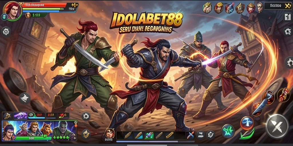 Gameplay menegangkan dalam <strong>IDOLABET88</strong> yang menampilkan pertarungan karakter.