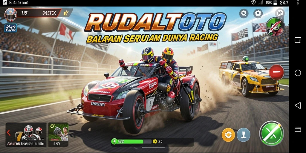 Gameplay RUDALTOTO yang mendebarkan dan penuh aksi balapan.