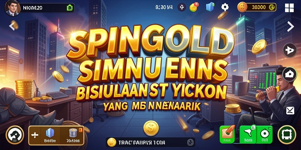 Tampilan gameplay SPINGOLD yang menarik dan penuh strategi bisnis.