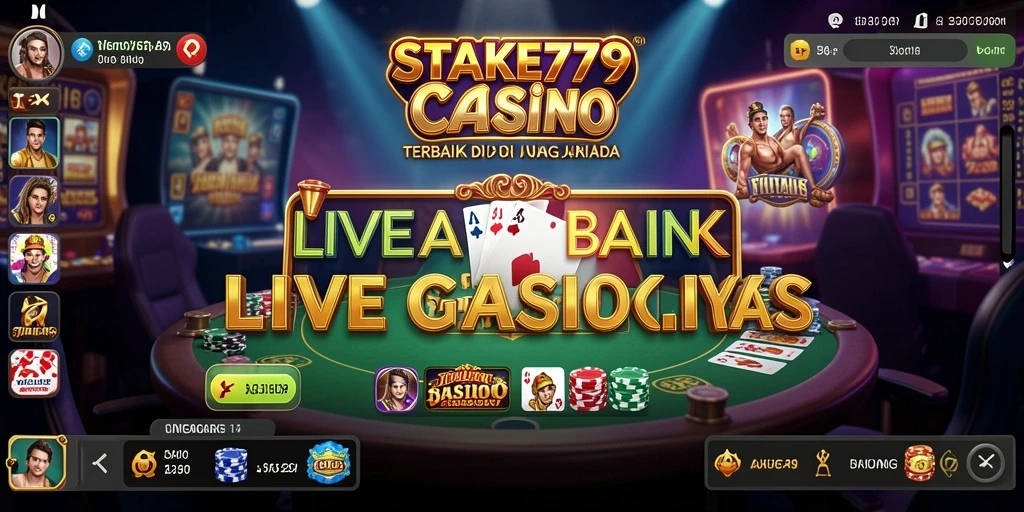 Screenshot STAKE779 menampilkan dealer langsung dalam aksi di meja Blackjack.