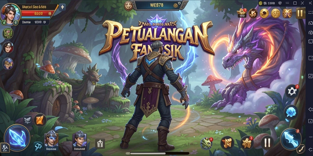 Tampilan gameplay menawan dari WE878 saat menjelajah dunia petualangan.